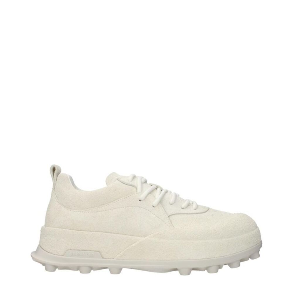 Jil Sander Leather Chunky Sneakers with Finish Men Beige